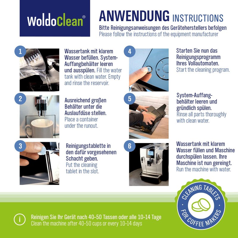 2-Phase Descaling Tablets for Automatic Coffee Machines and Coffee Machines