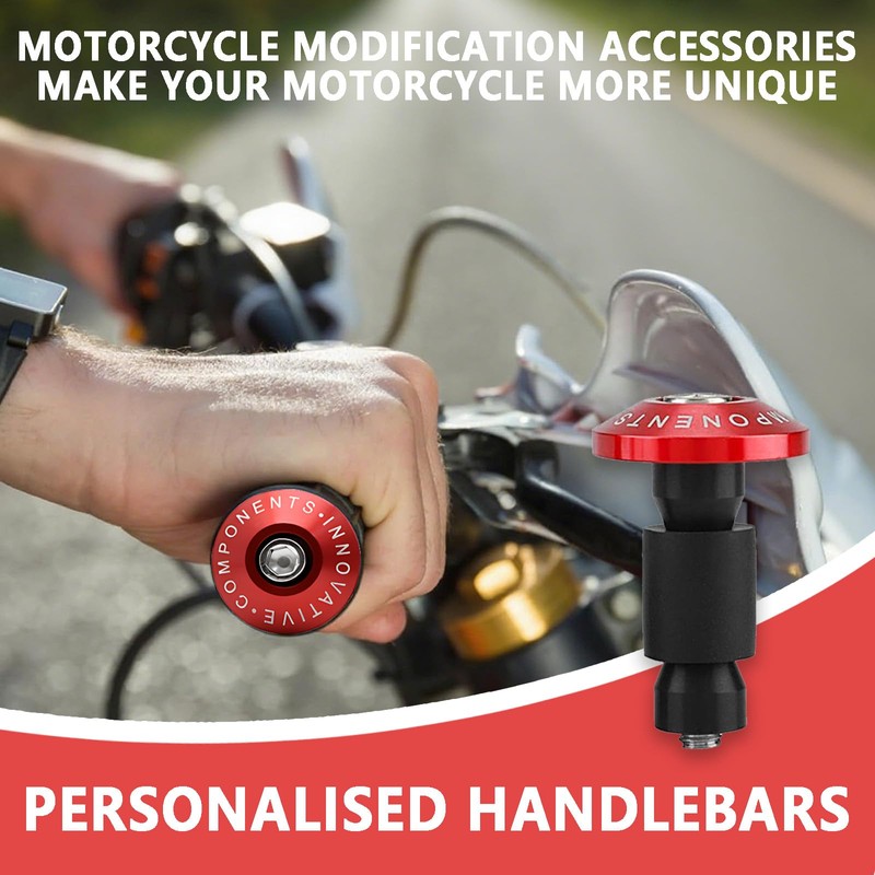 Zeaying Pack of 2 Bar End Motorcycle Handlebar Weights, Motorcycle