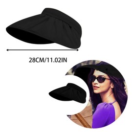 Eowppue Women's Hats & caps - Sun Visor Cap with Black Coating for Enhanced Sun Protection - Perfect Summer Women's Hat for Hiking, Beach, and Racewalking, Classic Black