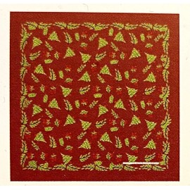 Time And Tru Christmas Holiday 22” X 22” Bandana NWT Holly & Christmas Trees