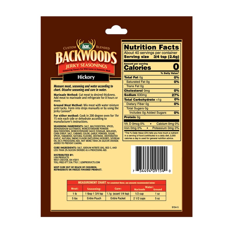 Backwoods Hickory Seasoning with Cure Packet