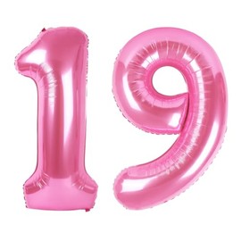 Number pink 19 globo