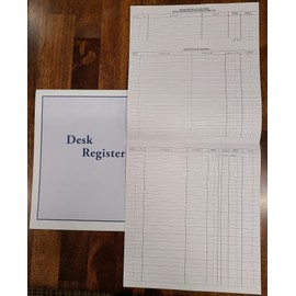 Set of 12 Check Desk Registers, Size 8 1/2" x 9 1/4", Executive Business Deskbook Large Format Check Transaction Registers