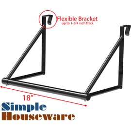 SimpleHouseware Over The Door Closet Rod Hanger, Black