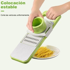 Cortador de Verduras 6 en 1, Máquina para Cortar en Cubitos con 6 Cuchillas de Acero Inoxidable, Cortador de mandolina para cocina, para Frutas y Ensaladas