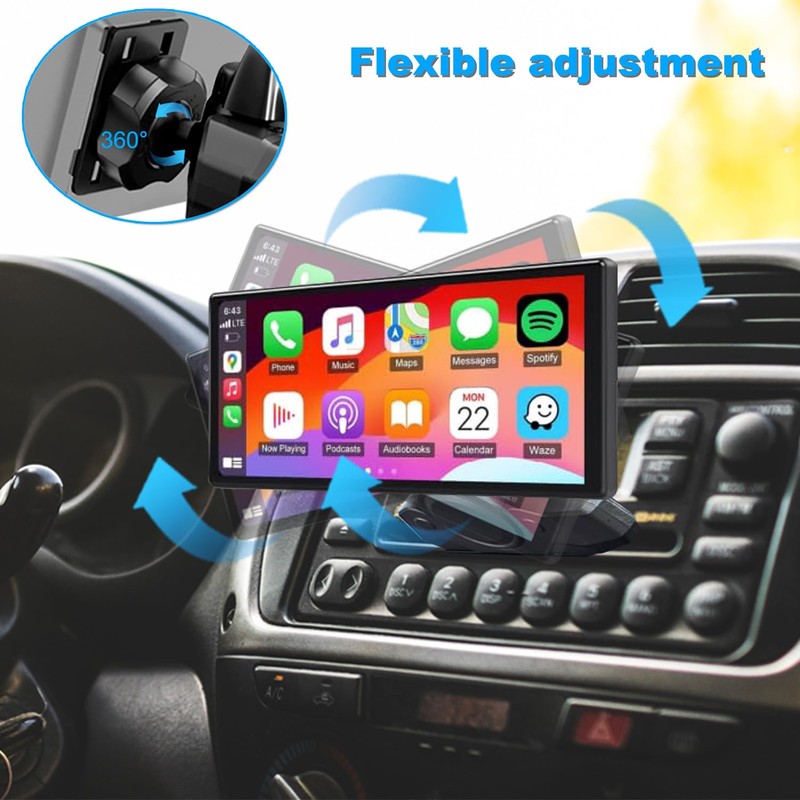 JCTRIWAY CD Mount for Carplay Screen, 360° Rotation CD Slot