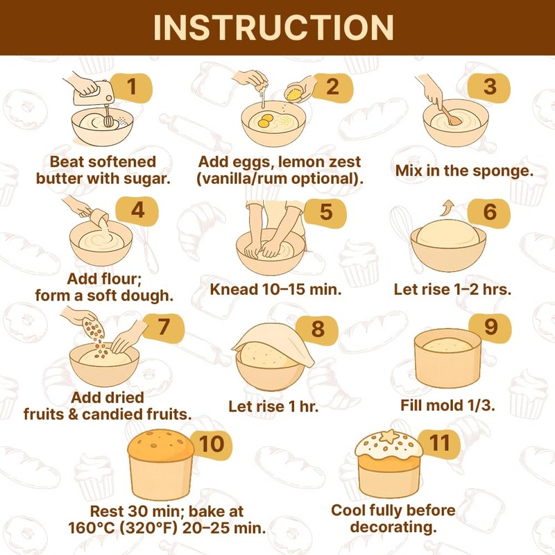 Paska Mold Kulich - Stampi per panettone in carta (12