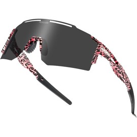 ZEMFAY Sports Polarized Sunglasses Men Women,One Piece Square Cycling Glasses UV400 Windproof Goggles for Driving Running Fishing Golf (C26)