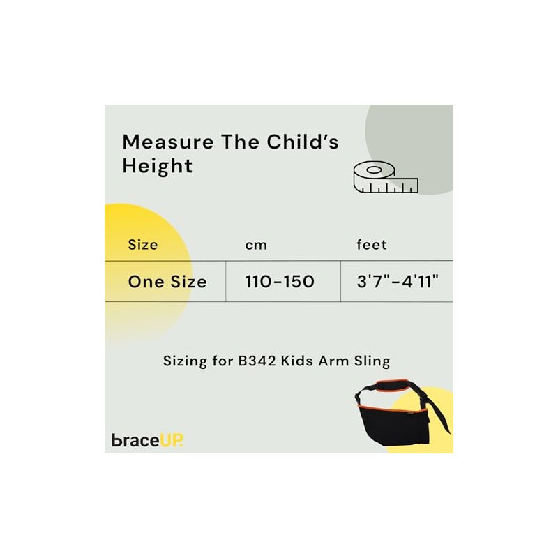 BraceUP Arm Sling for Kids - Comfortable Adjustable Support for