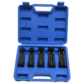 Anxingo 5 Pcs 12090 Fuel Line Socket Set, 17 MM 19 MM 21 MM 22 MM 24 MM Fuel Injection Flare Nut Socket for the Fuel Line of Engine