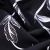 BUHUA Black Blackout Window Curtains Thermal Insulated Silver Vine Print
