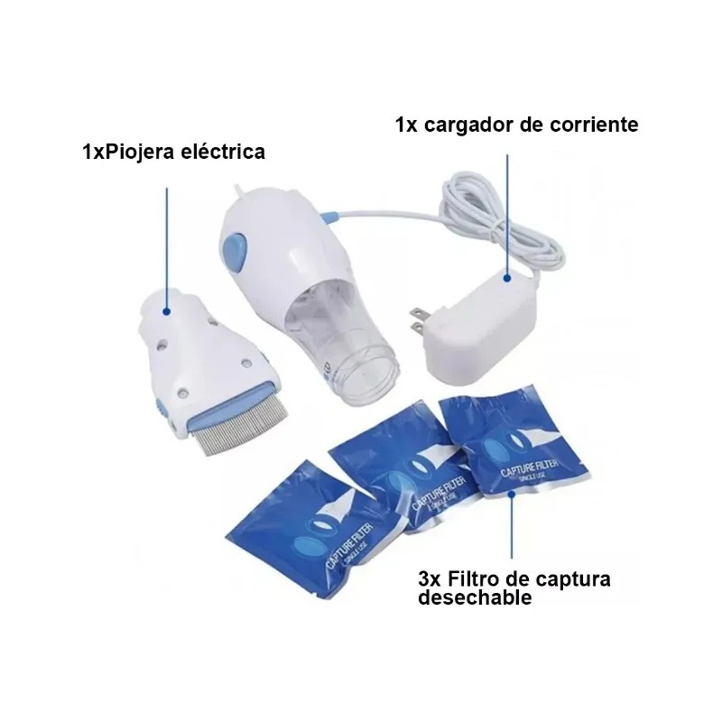 Mquina Aspiradora Elctrica Peine Quita Piojos Liendres Sin Qumicos