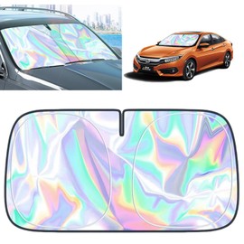 for Honda Civic Windshield Sun Shade - Foldable Windshield Cover Sun Shade Civic 2007-2025 Accessories Protect Car from Sun Rays Overlapping UV Reflective Window Sunshad