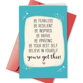 Bablira Funny Good Luck Card for Him Her, Poem Congratulation Card for Family Friends, New Job Card, Colleague Leaving Work Card, New Adventure Card, You're Got This!