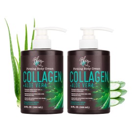 BLOOM IT'S A GREAT SKIN DAY! Collagen Lotion Skin Care Firming Body Cream, Intensive Anti Aging Moisturizer Face Lotion with Aloe Vera For Wrinkles, Sagging Skin, Dry Skin, Fragrance Free, Pack of 2