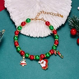 TOFBS Christmas Bead Bracelets Women Children Christmas Chain Bracelets Gift for Girls Bracelets Friendship Bracelets