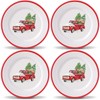 Rtteri 4 Pcs Christmas Melamine Plates 10 Inch Christmas Truck