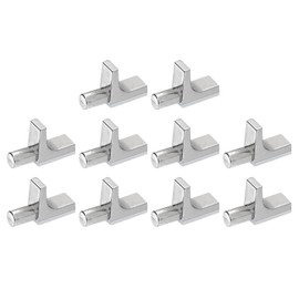 uxcell 10 Pcs Shelf Support Pegs, 7.5mm/0.30" Pin Length Zinc Alloy Kitchen Cabinet Shelf Holder Support Pins for Bookshelf Cupboard Closet Furniture, Nickel Color