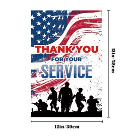 Thank You for Your Service Garden Flag Patriotic Banner 12X18' Memorial Day