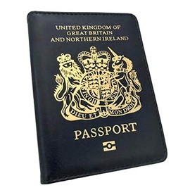 Panther New RFID Blocking British Blue Passport Cover Holder Brexit Wallet Pouch UK PU Leather Protector