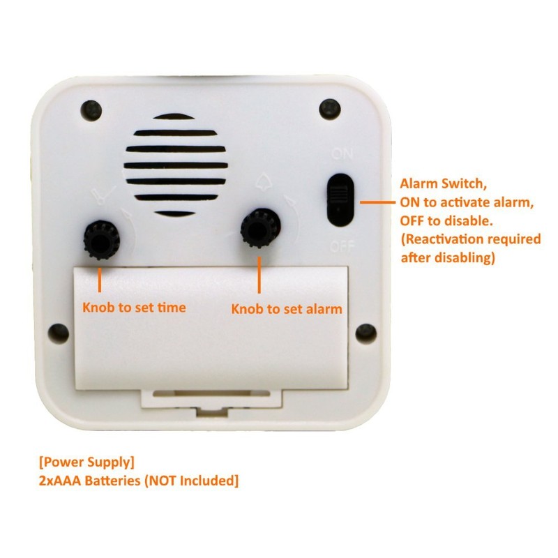 Betus Non-ticking Robot Alarm Clock Stainless Metal - Wake-up Clock