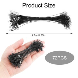 72 PCS Fishing Wire Trace Leaders 10CM Anti-Bite Stainless Steel Leaders with Snap for Saltwater Spin Fishing Pike Hidden Main Line Prevent Fish Bite Outdoor Activities Black Bite Line 15cm 20cm 25cm