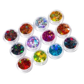 Healvian 36pcs Maple Leaf Nail Sequins Manicure Accessories for Women Lightweight Decorative Art Stickers Unique Design for Creative Nail Art and Home Use