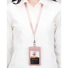 Teskyer ID Card Holder with Strap, PU Leather, Transparent Window