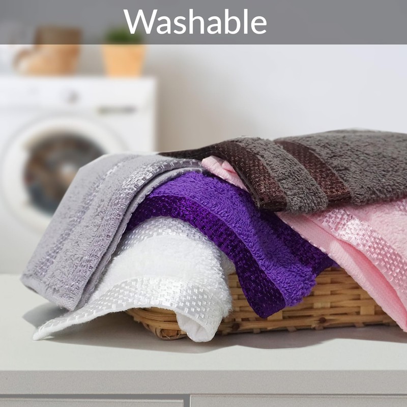 Casabella 12 Pack Flannel Face Cloth - 100% Cotton Face