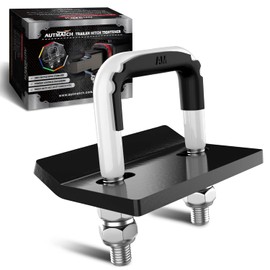Autmatch - Abrazadera de enganche antisonajero, estabilizador resistente para enganches de remolque de 3.18 y 5.08 cm, aislante de goma y protector de doble revestimiento antioxidante, blanco y negro