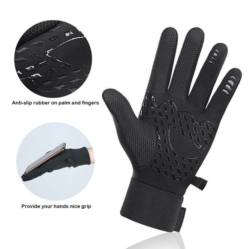 Men Winter Waterproof Gloves Touchscreen Pocket Anti-Slip Fleece Thermal Sport