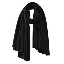 Yeieeo Bubble Chiffon Scarf Muslim Hijab for Women Black Headscarf Wraps Solid Color Daily Uses(Black)