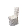 Luchuan White Rosette Banquet Chair Cover for Wedding (type 2)