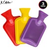 Pack of 3 Mini Hot Water Bottles - Natural Rubber