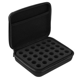 Wifehelper Essential Oil Carry Case, Hard Shell Case for Essential Oils, Suitable for Bottles 5 ml, Storage Box, Foam Insert Organiser (Black)
