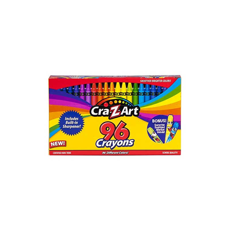 Cra-Z-Art Crayones de 96 quilates en caja abatible con sacapuntas