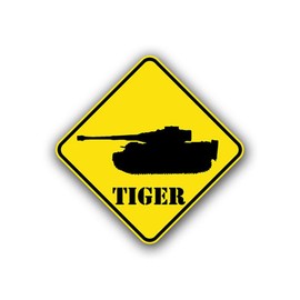 A737 Sticker Tiger Warning Tank Coat of Arms Sign Division 10 x 10 cm