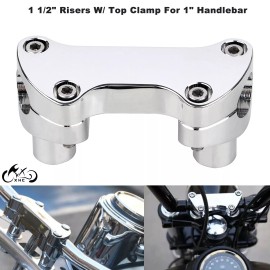 Unbranded 1 1/2" Riser 1 Inch Top Cover Handlebar Clamp For Harley Dyna Fat Bob Softail XL