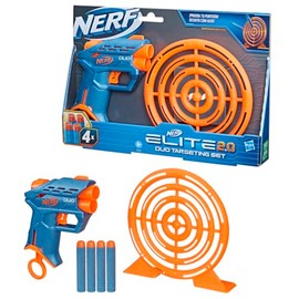 Nerf Elite 2.0 Duo Targeting Set - Set de Juego con lanzadardos de Juguete, Objetivo y 4 Dardos para niños y niñas a Partir de 8 años