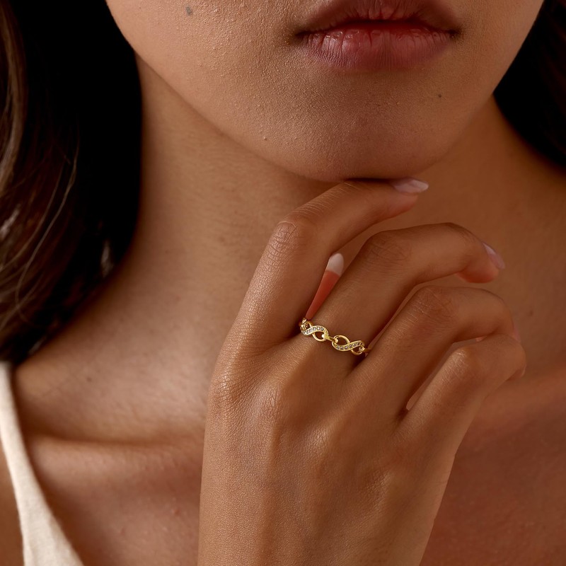 Sterling Silver 925 Infinity Ring for Women, Open Anxiety Ring