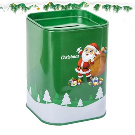 1 PCS Christmas Themed Piggy Bank, Christmas Coin Bank Tin Money Bank, Christmas Santa Money Bank Snowman Elk Random Theme Coin Bank, For Kids Indoor Decoration