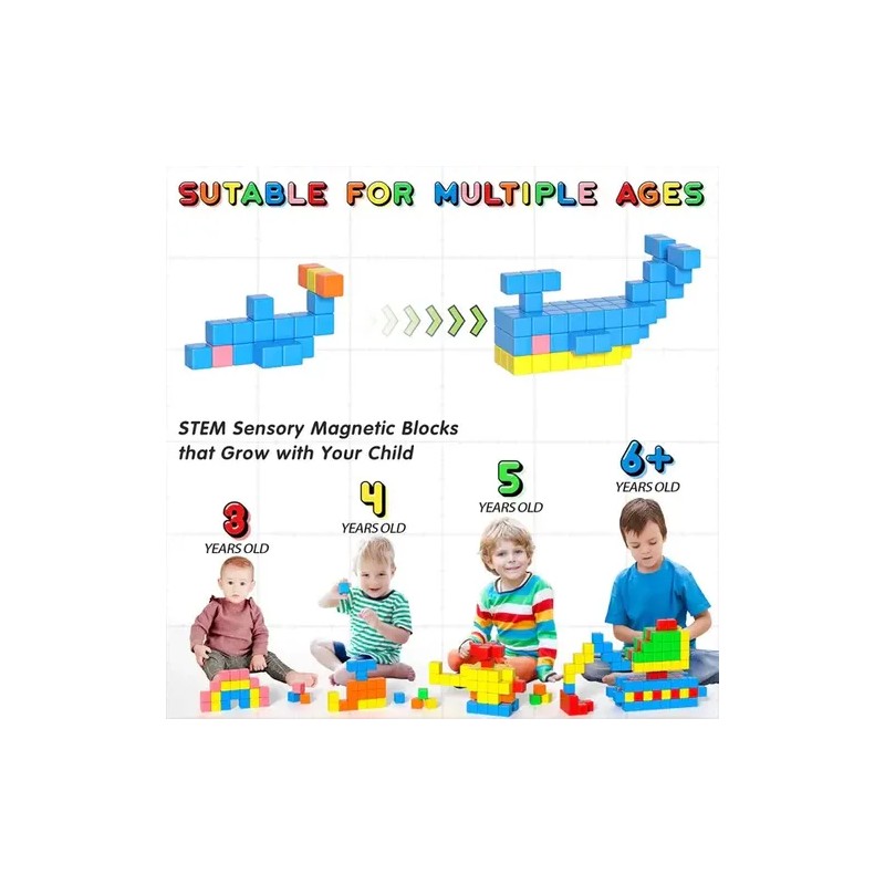 Bloques Magnéticos De Construcción Montessori Crafties 48pz