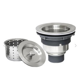 Kingsman 3-1/2 Inch Sink Drain Strainer Assembly Kit, Removable Strainer Basket with Sink Stopper/Sealing Lid for Kitchen, Fit Most Kitchen Sink