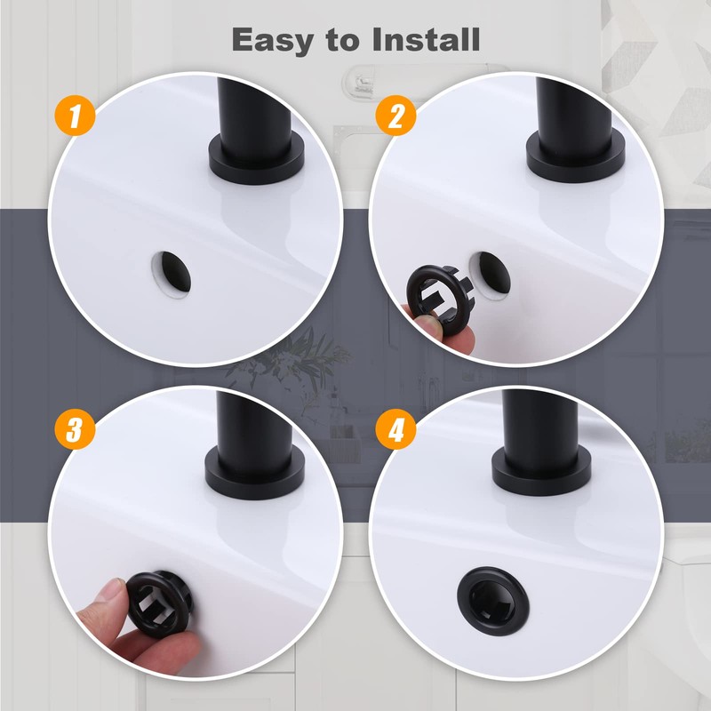 ARCORA 2 Pack Sink Overflow Ring Matte Black Bathroom Kitchen