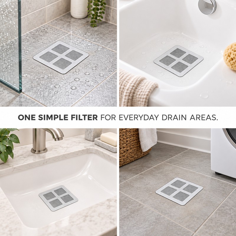 Disposable Shower Drain Hair Catcher Mesh – Fine Mesh Drain