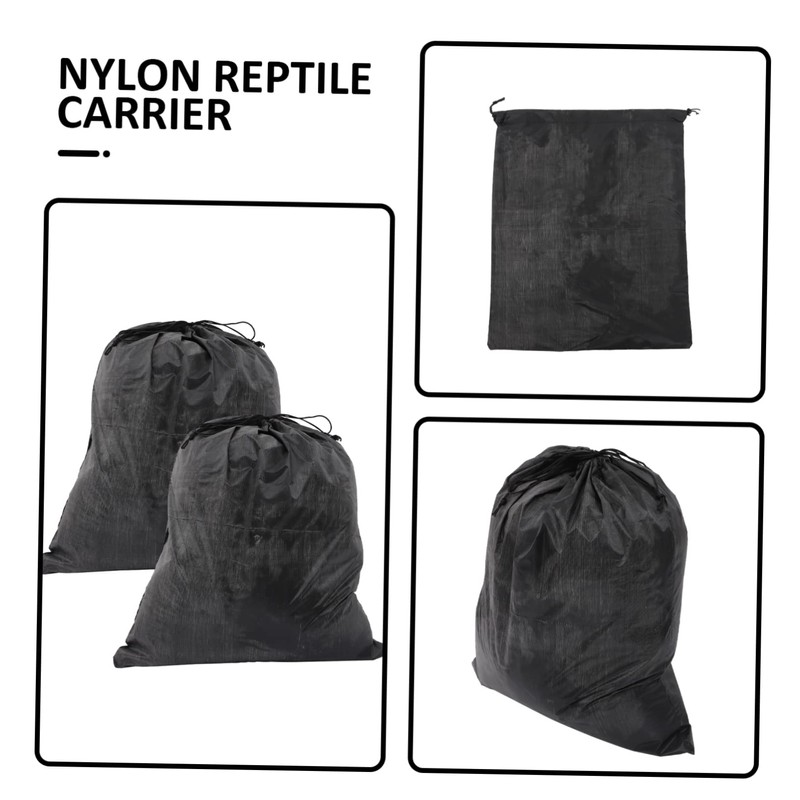 2Pcs Snake Handling Bag with Drawstring - Breathable Nylon Reptile