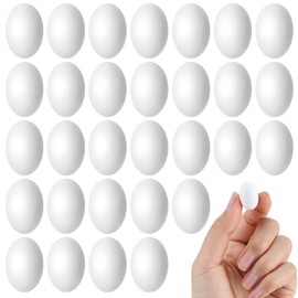 30 Pcs Mini White Wooden Eggs 7/8 Inch Fake Easter Eggs Unfinished Wren Egg for Toddler Kids DIY Crafts Painting Nesting Boxes Kitchen Play Game Easter Party Favors, Smooth and Ready to Decorate