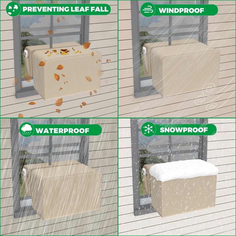 Forestchill 2 Pcs Window Air Conditioner Cover for U-shaped Window