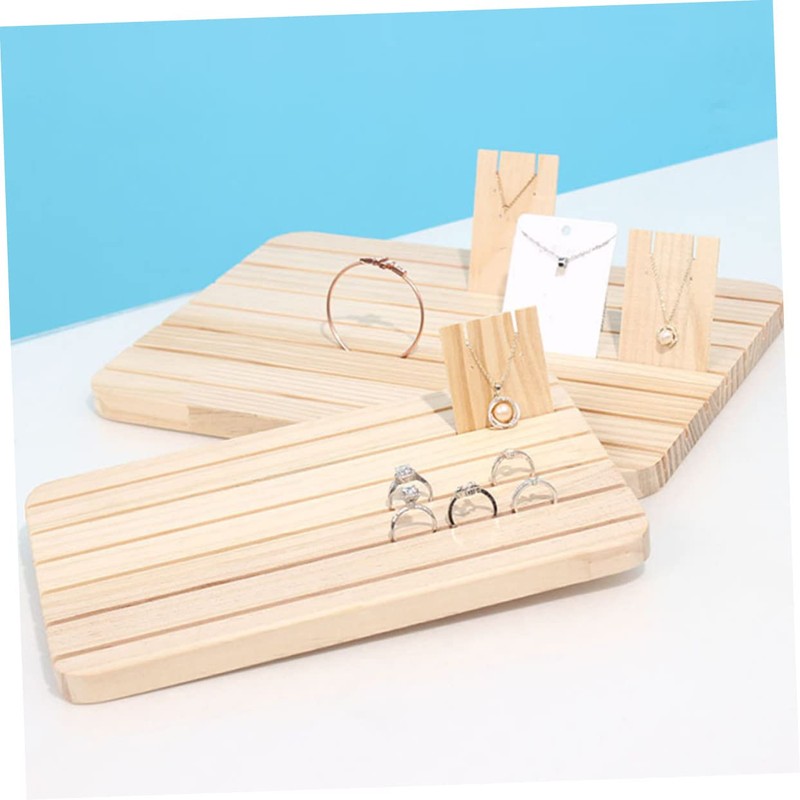 Baluue Earring Display Stand Beech Wood Earring Card Holder for