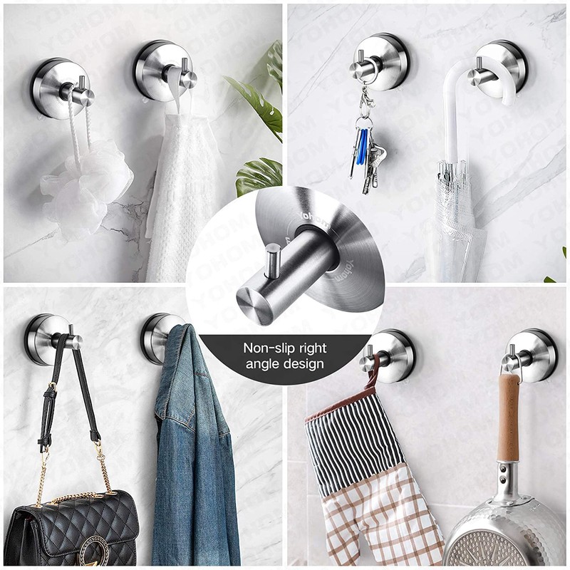 YOHOM Stainless Steel Vacuum Suction Cup Bathroom Shower Holders -